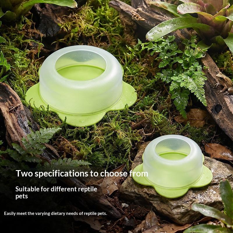 Water Dish Reptile - ชามอาหารสำหรับสัตว์เลื้อยคลาน 1 ชิ้น วัสดุ ABS ออกแบบป้องกันการหลบหนี